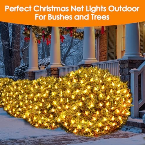 Christmas Net Lights Outdoor for Bushes, 6x5ft 120LED Net Light Outdoor Mesh Lights, Connectable Waterproof Net Light for Bushes,Garden,Yard,Trunk,Xmas Tree,Christmas Décor - Image 3