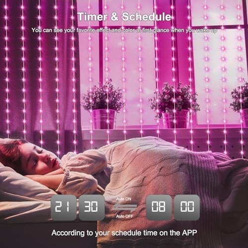 echosari Smart Curtain Lights 6.6 x 9.8Ft 16 Million Colors Changing - Image 4