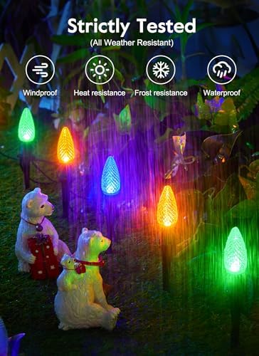 Brightown Strawberry C9 Christmas Pathway String Lights, 25.7 FT C9 Lights - Image 7