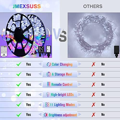 JMEXSUSS 500 LED White & Multicolor Color Changing String Lights, - Image 3