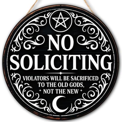 Gothic Gifts No Soliciting Sign for House Front Door, Witchy Gift No Soliciting Sign for Halloween by FDLLAUS