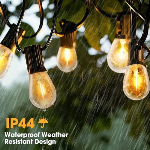 GvvooHome 50FT LED Outdoor String Lights with 16 Shatterproof Waterproof Replaceable Bulbs(1 Spare), 2700K Commercial Grade Patio Lights, Outside Hanging Light for Yard Garden Porch Deck Decor - Image 5
