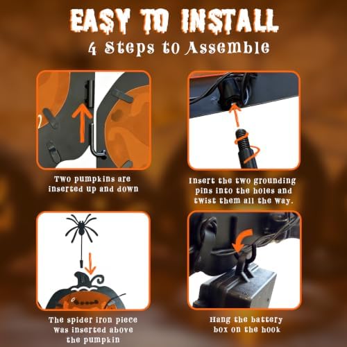 EAMBRITE Halloween Decorations Outdoor, Metal Pumpkin Pathway Lights - Image 6