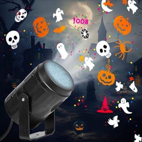 Halloween Projector Lights Outdoor/Indoor, Led Lights Projector Waterproof for Holiday Decorations, Holiday Projector for Halloween Party by Pocrsret