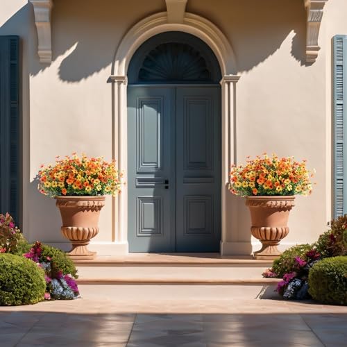 Fake Mums Artificial Fall Flowers Hanging Baskets Outdoors for Decoration - Image 6
