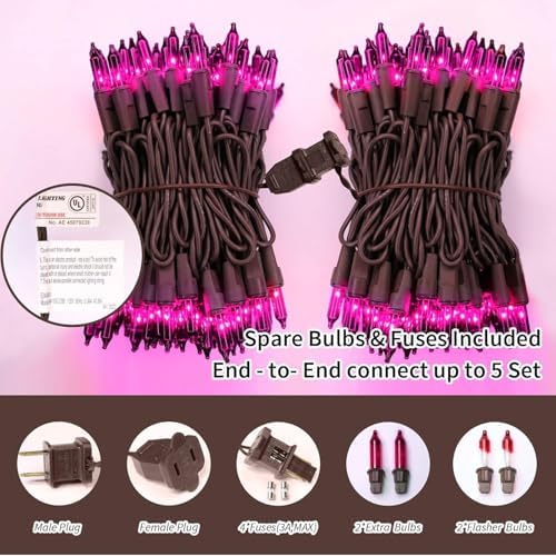 LAMPHOME Halloween Purple String Lights, 100 Mini Fairy Lights Set, Brown Wire 20Ft Traditional Halloween Holiday Décor for Home, Christmas Tree, Bedroom, Patio, Wedding - Image 3