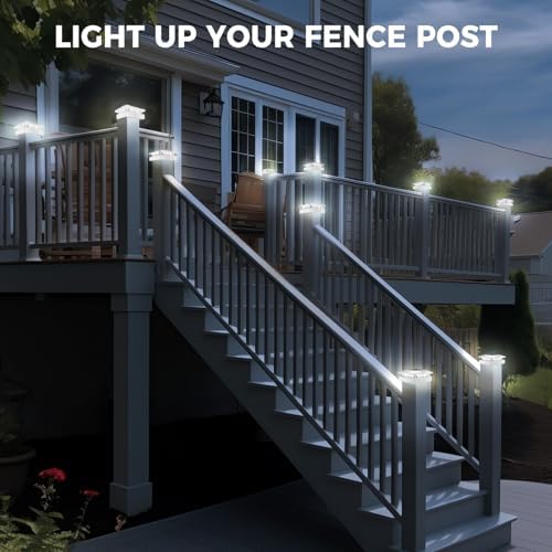Peasur 4 Packs 4x4 White Solar Post Cap Lights Outdoor with 3 Modes - Image 3