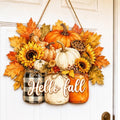 Fall Door Decor Wooden Pumpkin Door Hanger, Hello Fall Sign for Front Door by Unknown