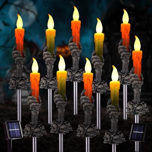 Halloween Decorations Outdoor, Solar Pathway Lights, 10 Pack by ILLUMINEW
