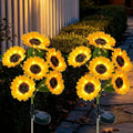 Solar Garden Lights Outdoor, 2 Pack Solar Sunflower Lights with 12 Sunflower, Waterproof Long-Lasting Outdoor Solar Patio Decor Suitable for Yard, Lawn, Pathway, and Backyard Decoration by DolunvoLLC