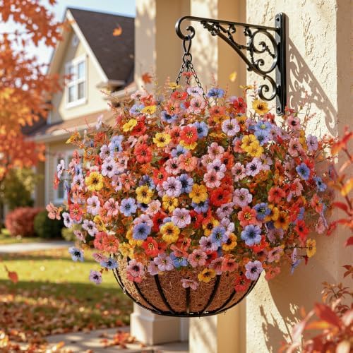 SHareconn 48Pcs Artificial Fall Flowers UV Resistant Fake Mums for Outdoors - Image 6