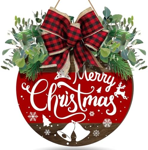 Boao Christmas Door Decorations Wooden Merry Christmas Front Door Sign by Boao