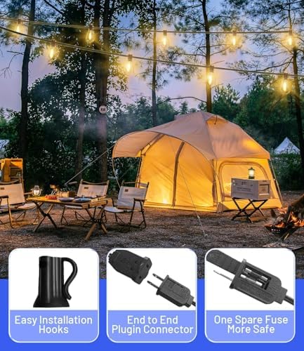 Tenmiro 120FT Outdoor String Lights,35 Waterproof Shatterproof Edison Bulbs - Image 3