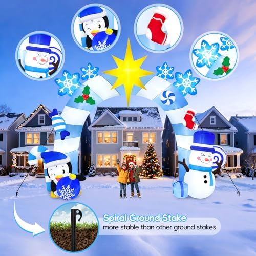 16FT Christmas Inflatable Archway, Kalolary Winter Snowman Inflatables - Image 3