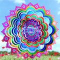 Mandala Hibiscus Wind Spinner - 12inch Hanging Wind Sculptures by GOOLLYRUSIM