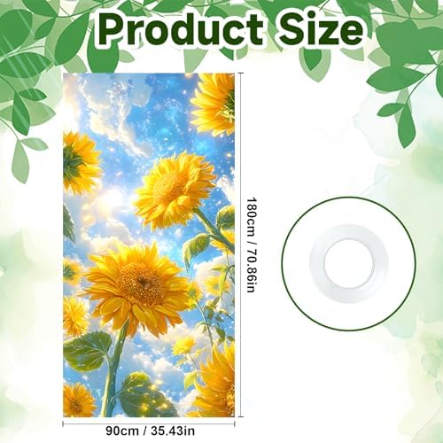 Front Door Covers Decorative, Spring Flower Design Door Curtain 70.8 x 35.4 Inch for Porch Outdoor Indoor Home Decor (Colorful-228) - Image 2
