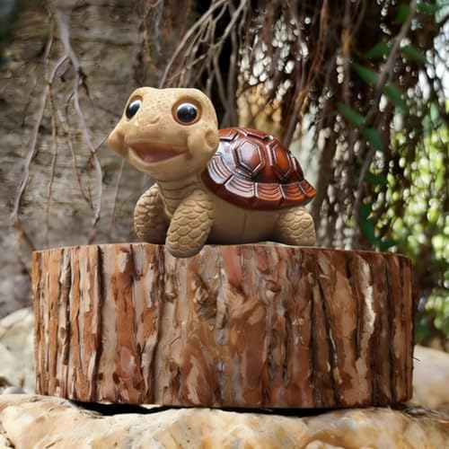 Whimsical Turtle Garden Statue – Outdoor Decor for Yard, Patio, Backyard & Balcony, Fairy Garden Accessories & Ornament, Ideal Birthday for Women, Mom, Men(Red) - Image 4