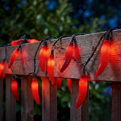 35 LED 13.6Ft Red Chili Pepper Christmas Lights, Camping String Lights by Unknown