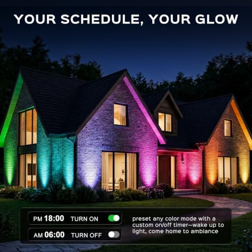 T-SUN Spot Lights Outdoor, Smart RGBW LED Landscape Spotlights 2 Pack - Image 4