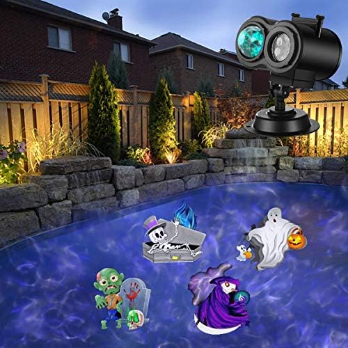 Halloween Christmas Projector Lights Outdoor, Brighter 14 HD Slides (3D Ocean Wave +Patterns) Waterproof Holiday Projector Lights Outdoor Indoor, Xmas Halloween Decorations for Yard Garden - Image 6