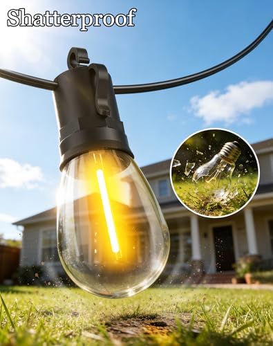 65ft-Solar-Powered-Lights-Outdoor-Waterproof-String Lights-Outside-Patio-Yard-Garden-Fence-Backyard-Deck-Porch-Balcony-Patios-Camping-Battery-Operated-LED-Fairy-Strip-Lighting-Hanging-Edison-Bulbs-S14 - Image 6