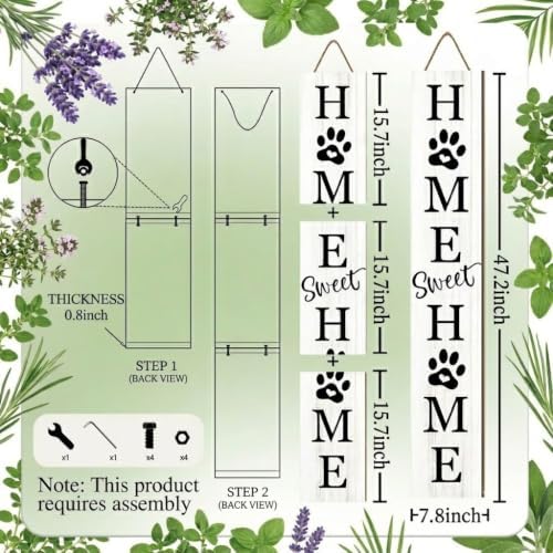 Home Sweet Home Sign, Welcome Porch Decor Front Door Outdoor Wooden Board - Image 7