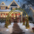 Janinka 3 Sets 10 FT Christmas Archway Outdoor LED String Lights Xmas Outdoor Arches Decor Xmas Arch Pathway Markers for Holiday Wedding Lawn Garden Yard Reusable Doorway by Janinka