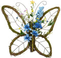 idyllic Butterfly Shaped Wreath with Pastel Berries and Floral Spring Artificial Wreaths for Front Door Decor（Blue） by idyllic