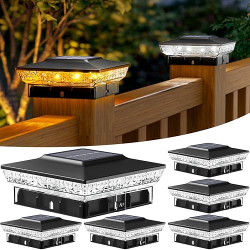 btfarm Solar Post Cap Lights, 2 Colors Modes, Fit 4x4 3.5x3.5 Wooden/Vinyl by btfarmdecorativelighting