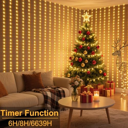 600 LED Curtain Lights 20Ftx10Ft Dual Color Changing Lights with Remote - Image 3