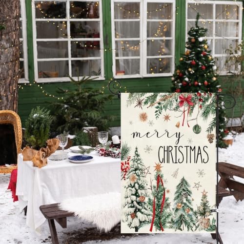 Baccessor Christmas Garden Flag 12.5x18 Inch Winter Pine Forest Farmhouse - Image 3