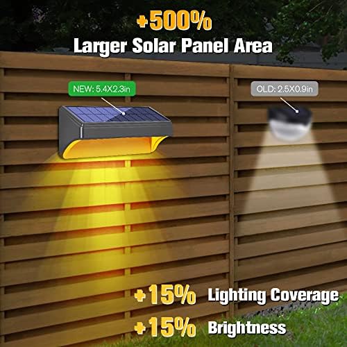 Bridika Solar Fence Lights, Fence Lights Fence Solar Lights Outdoor Waterproof Warm White & Color Glow LED Solar Lights for Backyard, Patio, Deck Railing, Stair Handrail and Wall (4 Packs, Plus Size) - Image 4