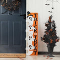 Glitzhome 42" H Lighted Halloween Wooden Stacked Ghost with Trick or Treat Porch Sign w/Timer 6h On/18h Off - Hang on Wall or Lean Against, Solid Wood Yard Sign for Indoor & Entryway Decor by Glitzhome