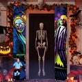 Scary Creepy Halloween Porch Banner Front Porch Welcome Sign Horror Halloween Party Decorations-12×71'' by Rvsticty