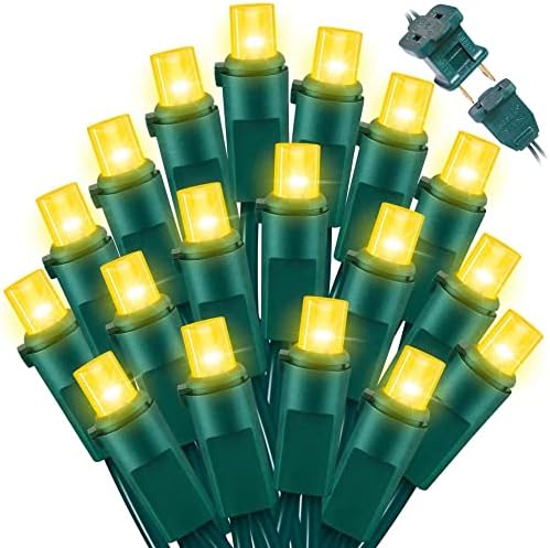 LAMPHOME Christmas Lights Indoor Outdoor, 21.6FT 100 LED Yellow Warm White String Lights Waterproof, Mini Fairy Lights Plug in for Christmas Tree, Bedroom, Classroom Decor,Mardi gras Lights Outside by ULL