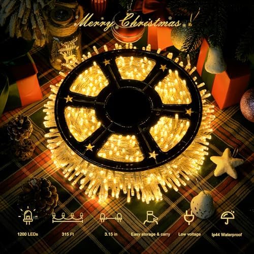 JMEXSUSS Outdoor Christmas Lights, 315ft 1200 LED Christmas Tree Lights - Image 5