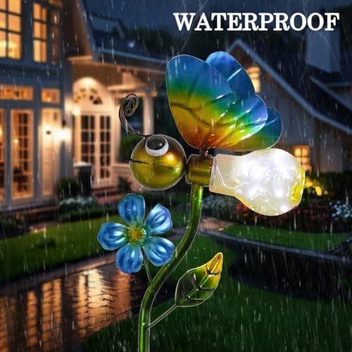 Decorative Solar Outdoor Lights, Metal Bee Garden Stake For Yard Lawn - Image 4