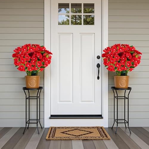Artificial Impatiens Flowers in Pot for Outdoor 14 Inch - Image 3