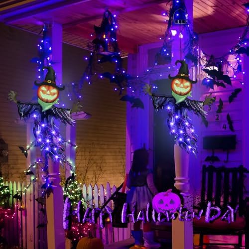 Solar Halloween Decorations Outdoor, Big Pumpkin Hanging Decor - Image 3