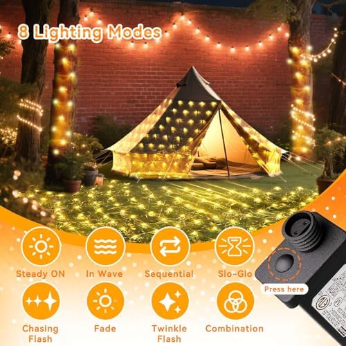 LitHome 21FT x 5FT Christmas Net Lights Outdoor Mesh Lights Connectable - Image 3