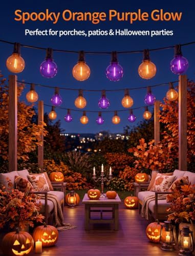 Abeja Halloween G40 LED String Light, Orange Purple Lights Outdoor - Image 6