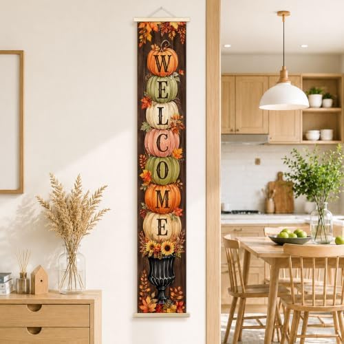 Welcome Fall Autumn Porch Door Banner Wall Decorations 8x47 - Image 5