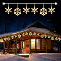 Christmas Snowflake Icicle String Lights with 6 Drops - 9ft Snowflake Window Lights with 100 Mini Bulbs, Plug-in Connectable Curtain Hanging Lights for Christmas Home Indoor Outdoor Holiday Decor by Minetom