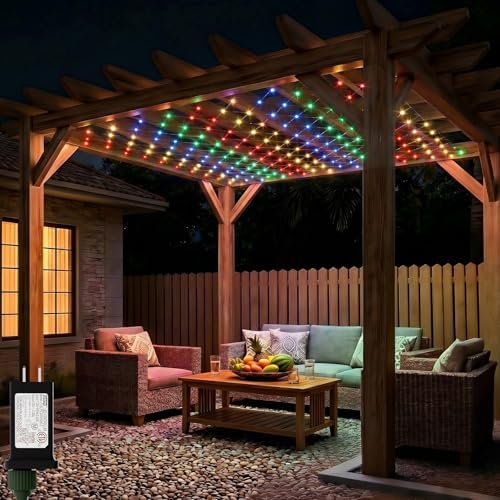 LitHome 10 x 10FT Christmas Net Lights Outdoor Mesh Lights Connectable by LitHome