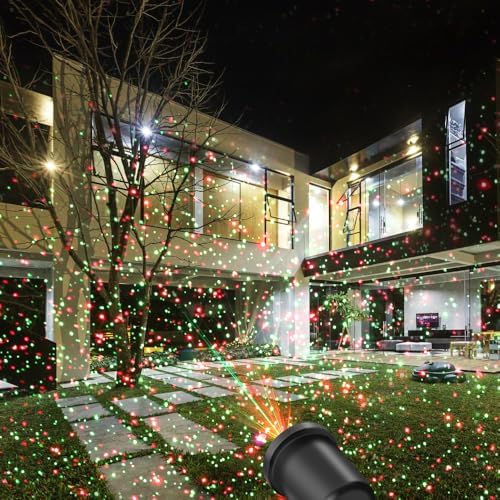 Christmas Laser Light Projector Red and Green Star Laser Lights Show with Timer for Outdoor Decorations Waterproof Landscape Lighting for Christmas and Holidays - Image 6