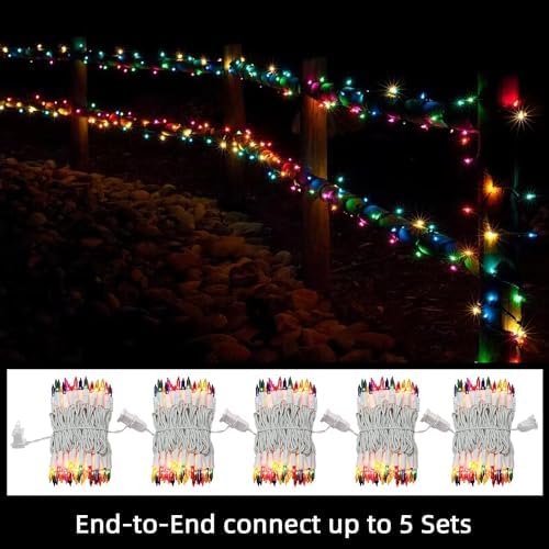 LAMPHOME Multicolour Easter Lights 100 Count 19.6 Feet Incandescent Bulb Mini String Lights for Indoor Christmas Tree Garland Birthday Wedding Easter Party Festival Decoration, White Wire - Image 4