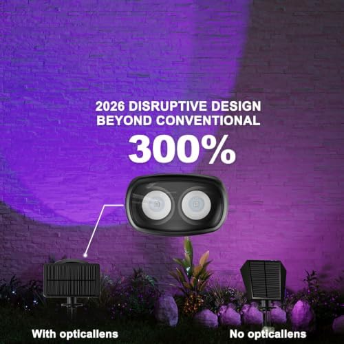Solar Black Light Outdoor 395nm, Halloween Decorations Glow Party, 4-Pack - Image 3