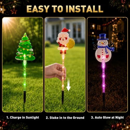 Solar Christmas Lights Outdoor, Yard Decor for Garden, Lawn and Pathway - Image 7