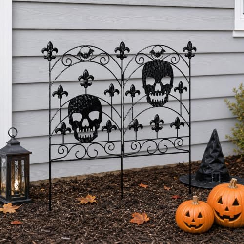 hogardeck Halloween Decorations Outdoor, Metal Fence Decorative Garden Stakes with Skull Head for Halloween Decor, Yard Signs for Halloween Outside Garden Lawn Porch Party Decorations - Image 7