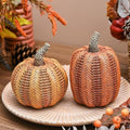 Valery Madelyn Thanksgiving Fall Decorations for Home, Fall Pumpkin Decor, 2pcs Resin Pumpkin Decorations Indoor, Pumpkins for Decorating, Autumn Table Decor, 5 inch by ValeryMadelyn